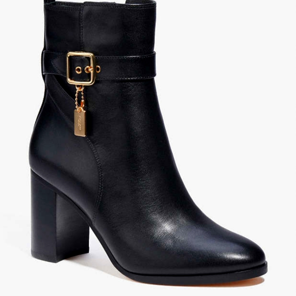 Coach Olivia Bootie Black Leather Size 8